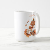 居心地の良い秋のシーン暖かい美的ソフトオレンジ コーヒーマグカップ (正面右)