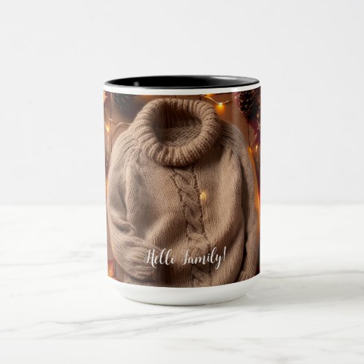 居心地の良い秋のセーター離れ、、ピネコーンカボチャ マグカップ (中央)