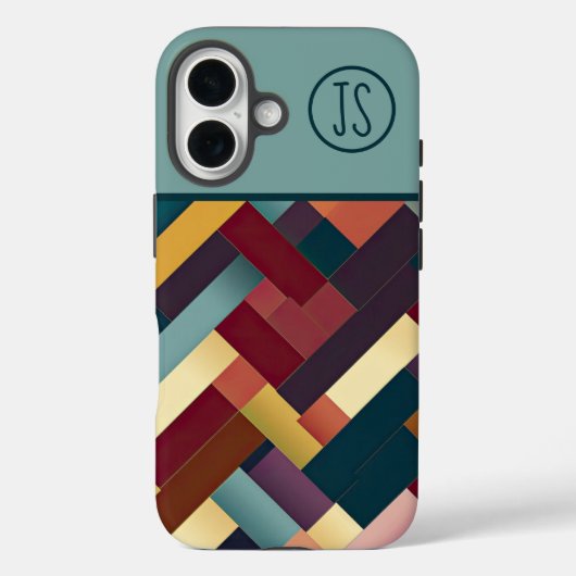 居心地の良い秋のトーン織りパターンモノグラムの Case-Mate iPhoneケース (裏面)