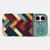 居心地の良い秋のトーン織りパターンモノグラムの Case-Mate iPhoneケース (裏面 (横))