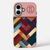 居心地の良い秋のトーン織りパターンモノグラムの Case-Mate iPhoneケース (裏面)