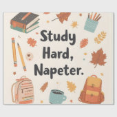 居心地の良い秋のバックトゥスクールラッピング紙 ラッピングペーパー (フラット)