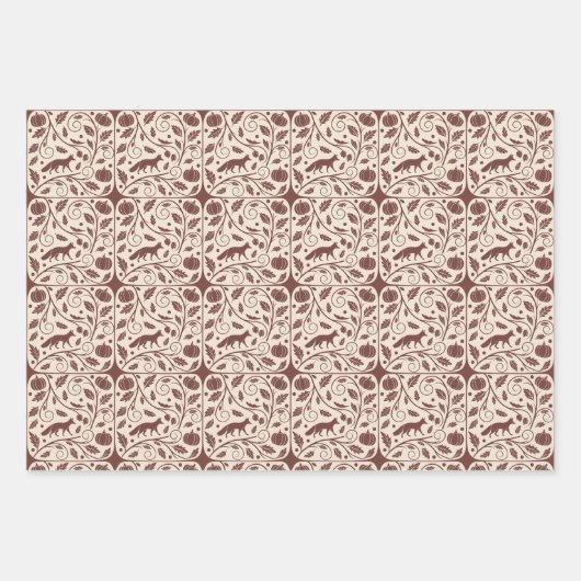 居心地の良い秋の包み紙 ラッピングペーパーシート (正面)