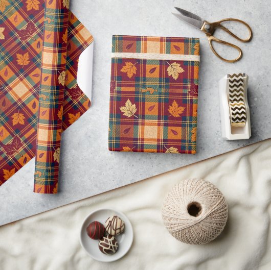 居心地の良い秋の包み紙 ラッピングペーパー (クラフト)