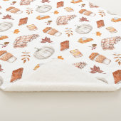 居心地の良い秋の必需品の水彩パターン シェルパブランケット (3/4)