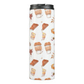 居心地の良い秋の必需品の水彩パターン タンブラー (裏面)