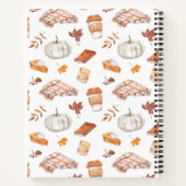 居心地の良い秋の必需品の水彩パターン ノートブック (裏面)