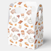 居心地の良い秋の必需品の水彩パターン フェイバーボックス (オープン)