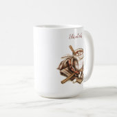 居心地の良い秋の情景温かいホットチョコレートマシュマロ コーヒーマグカップ (正面右)