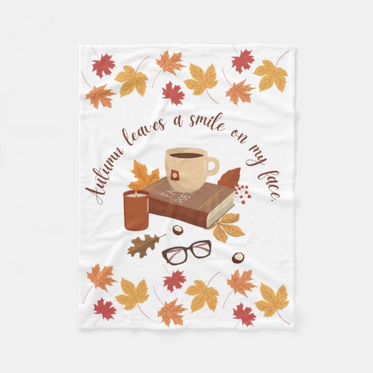 居心地の良い秋の毛布 フリースブランケット (正面)