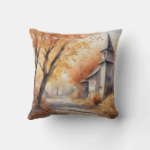 居心地の良い秋の水の色の装飾アクセント クッション (裏面)