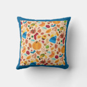 居心地の良い秋の秋パターン寒い天気葉の青 クッション (裏面)