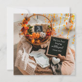 居心地の良い秋の秋妊娠告知デジタル 招待状 (正面)