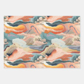 居心地の良い秋の色抽象芸術デジタルアート ラッピングペーパーシート (正面)