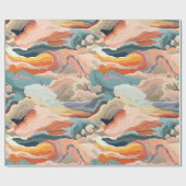 居心地の良い秋の色抽象芸術デジタルアート ラッピングペーパー (フラット)