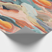 居心地の良い秋の色抽象芸術デジタルアート ラッピングペーパー (角)