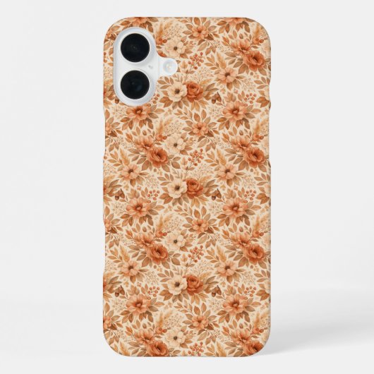 居心地の良い秋の花柄 iPhoneケース (裏面)