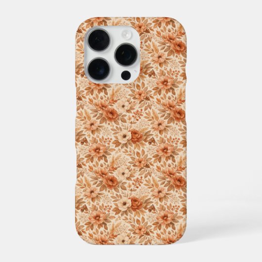 居心地の良い秋の花柄 iPhoneケース (裏面)