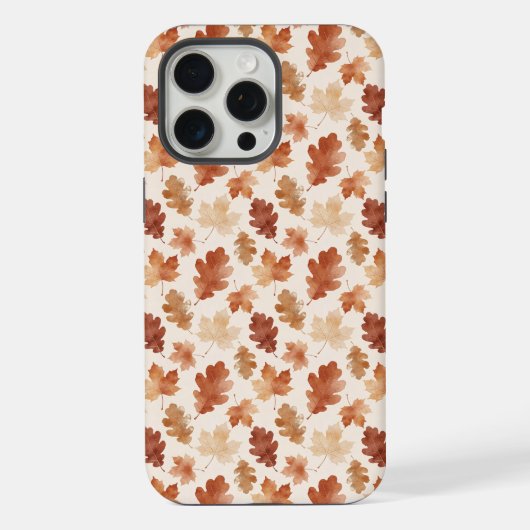 居心地の良い秋の葉の模様 iPhoneケース (裏面)