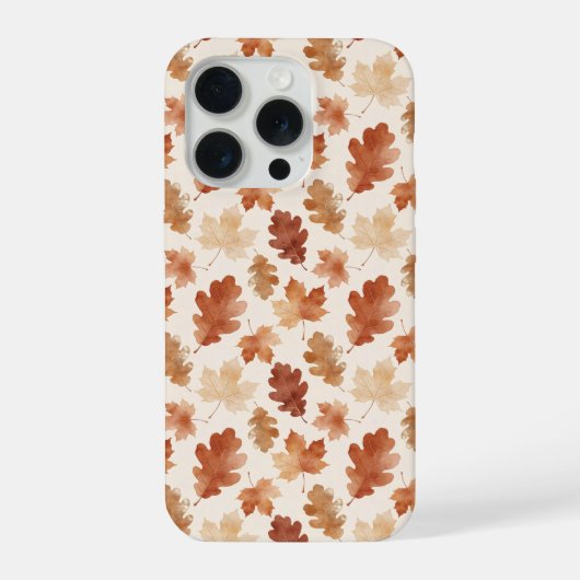 居心地の良い秋の葉の模様 iPhoneケース (裏面)