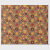 居心地の良い秋の開花シームレスな感謝贈り物 ラッピングペーパー (フラット)