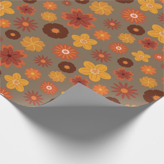 居心地の良い秋の開花シームレスな感謝贈り物 ラッピングペーパー (角)