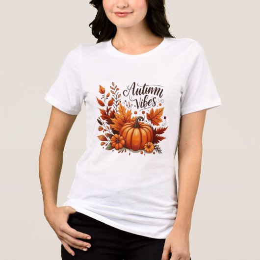 居心地の良い秋の雰囲気Tシャツ2025 - Pumpkin Spice Tee トライブレンドTシャツ (正面)