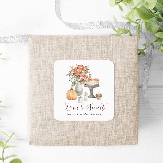 居心地の良い秋カボチャ「愛は甘い」 スクエアシール