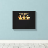 居心地の良い秋シーズングースゴブルワドルホンクかわいいコット キャンバスプリント (インサイチュ (ウッドフロア))