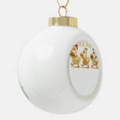 居心地の良い秋シーズングースゴブルワドルホンクかわいいコット セラミックボールオーナメント (左)