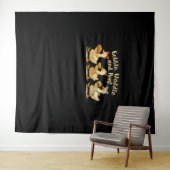 居心地の良い秋シーズングースゴブルワドルホンクかわいいコット タペストリー (インサイチュ(横))