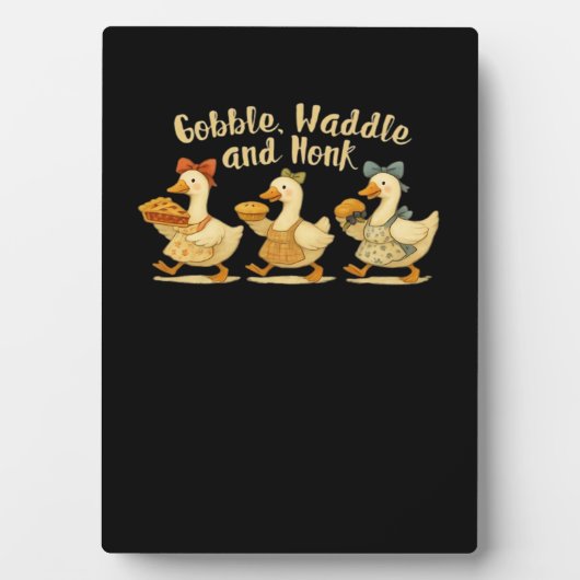 居心地の良い秋シーズングースゴブルワドルホンクかわいいコット フォトプラーク (正面)