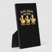 居心地の良い秋シーズングースゴブルワドルホンクかわいいコット フォトプラーク (側面)