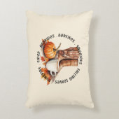 居心地の良い秋ビベス – ブーツ、パンプキンスパイス、焚き火 アクセントクッション (正面(垂直))