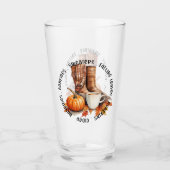居心地の良い秋ビベス – ブーツ、パンプキンスパイス、焚き火 タンブラーグラス (正面)