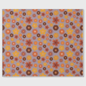 居心地の良い秋ビーズオータムフラワーズ誕生日シームレス ラッピングペーパー (フラット)