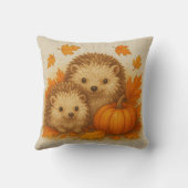 居心地の良い秋ヘッジホッグ紅葉カボチャ クッション (裏面)