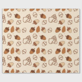 居心地の良い秋ヘーゼルナッツリーフシームレスラッピング紙 ラッピングペーパー (フラット)