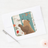 居心地の良い秋モーメントウィズアウッドランドベア スクエアシール (封筒)