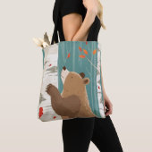 居心地の良い秋モーメントウィズアウッドランドベア トートバッグ (クローズアップ)