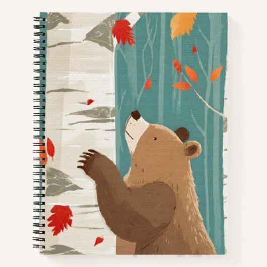 居心地の良い秋モーメントウィズアウッドランドベア ノートブック (正面)