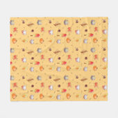 居心地の良い秋猫 フリースブランケット (正面(横))