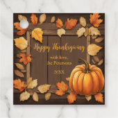 居心地の良い紅葉とカボチャ幸せな感謝祭 フェイバータグ (正面)