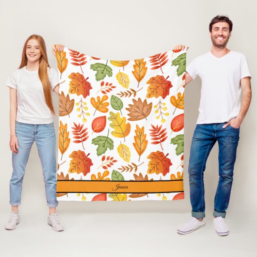 居心地の良い紅葉パーソナライズされた名 フリースブランケット (インサイチュ)
