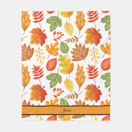 居心地の良い紅葉パーソナライズされた名 フリースブランケット