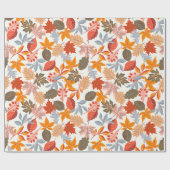 居心地の良い紅葉秋かわいいパターン ラッピングペーパー (フラット)