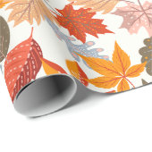 居心地の良い紅葉秋かわいいパターン ラッピングペーパー (ロールコーナー)