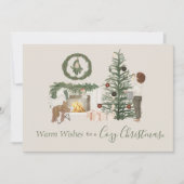 居心地の良い素朴クリスマスウォーターパーソナライズされたカラー シーズンカード (正面)