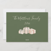 居心地の良い素朴クリスマスウォーターパーソナライズされたカラー シーズンカード (裏面)