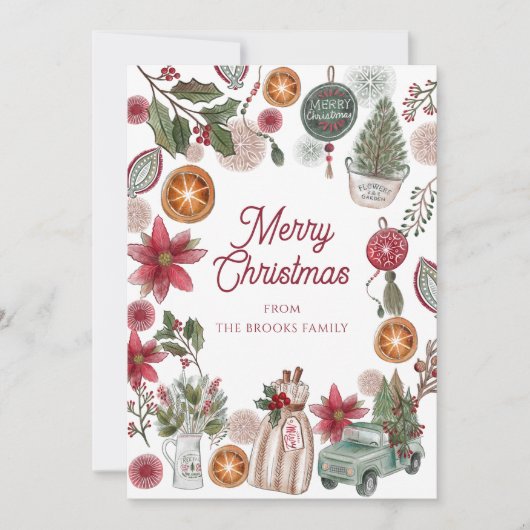居心地の良い素朴クリスマス シーズンカード (正面)